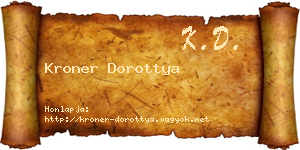 Kroner Dorottya névjegykártya